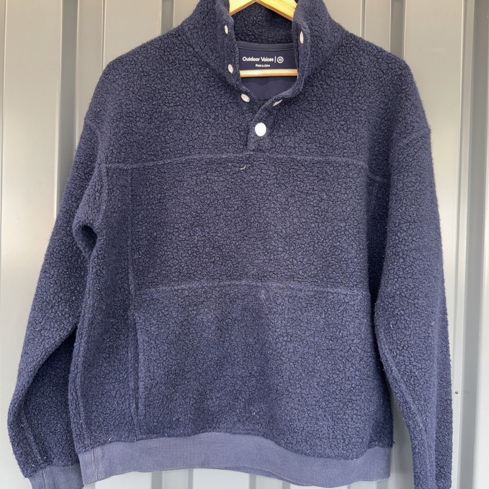 Outdoor Voices Megafleece pull on 1/4 snap Cozy Fleece Hoodie Size XS